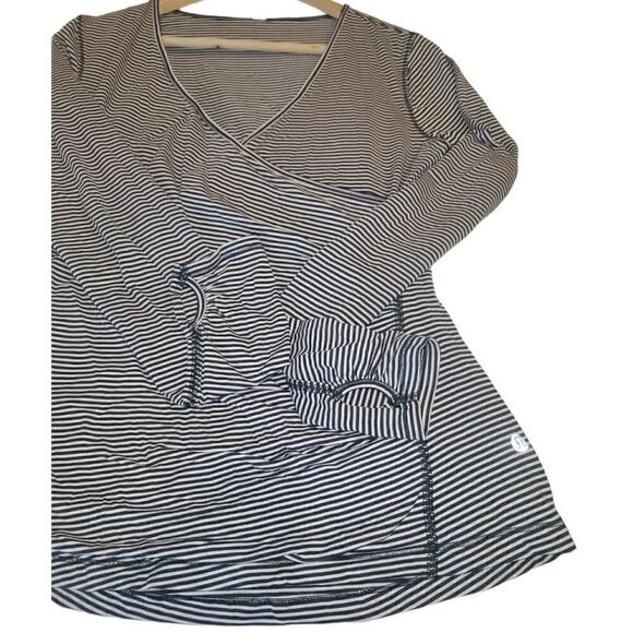 Lululemon Sunset Salutation Long Sleeve Mini Pop Stripe Black Mink Berry Top 6 - Picture 6 of 10